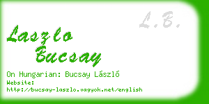 laszlo bucsay business card